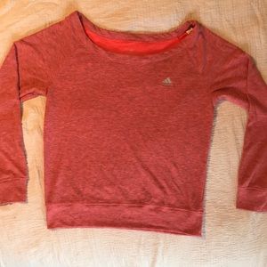 Adidas Long Sleeve Shirt- Heather Gray/Pink